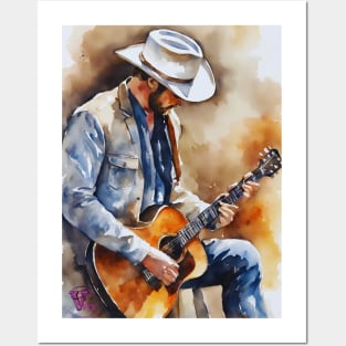 Country music guitarist Posters and Art